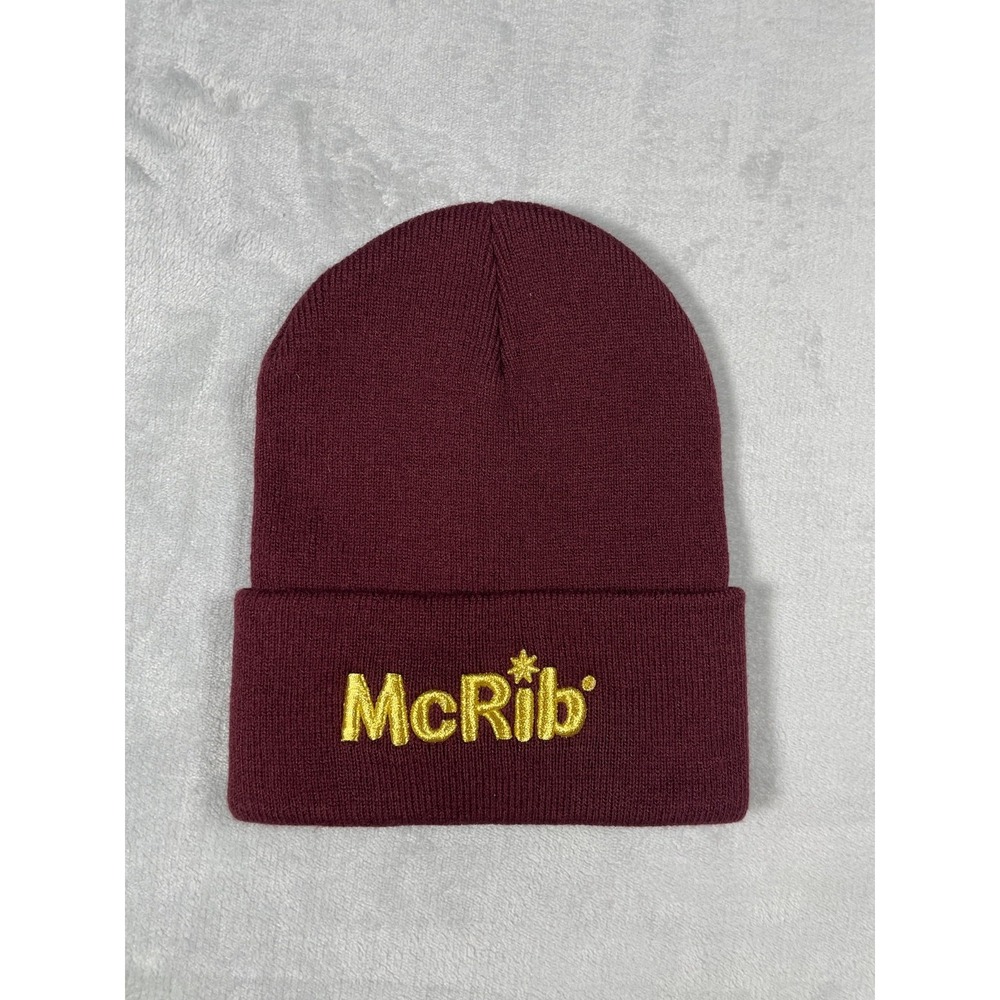 McDonald's McRib Beanie Hat Burgundy Acrylic OSFM Promo 2024